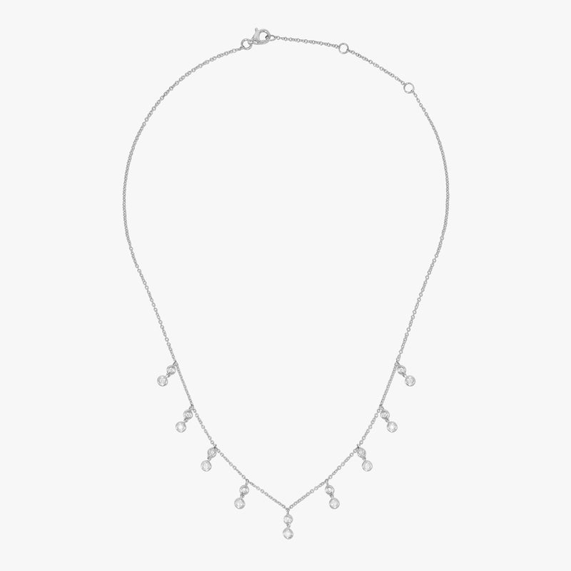 9 Station Diamond Dangle Necklace