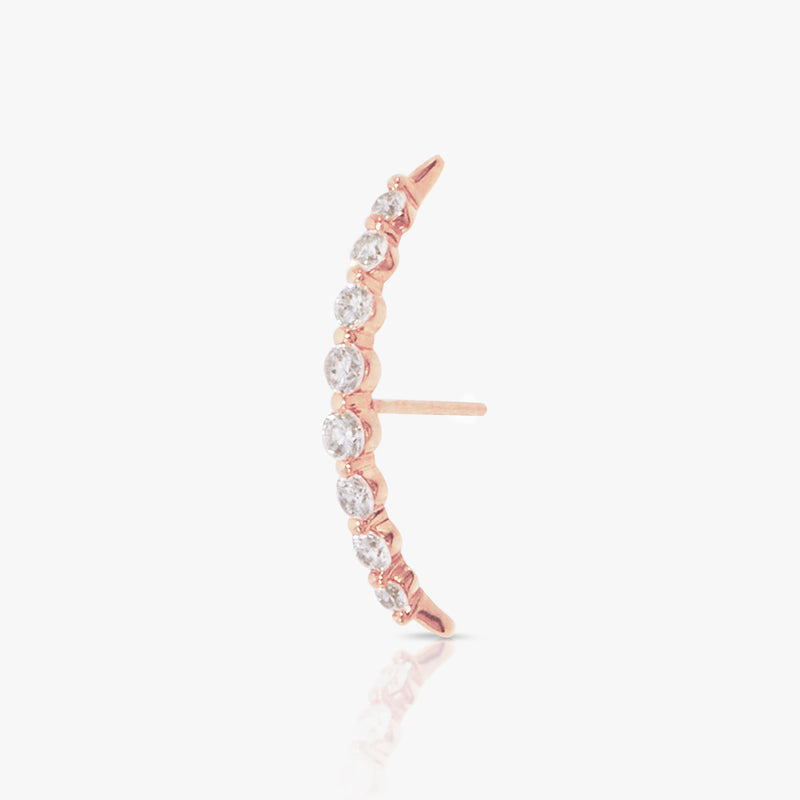 Curved Line Diamond Earring