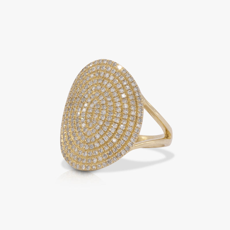 Oval Pave Ring - Pinky