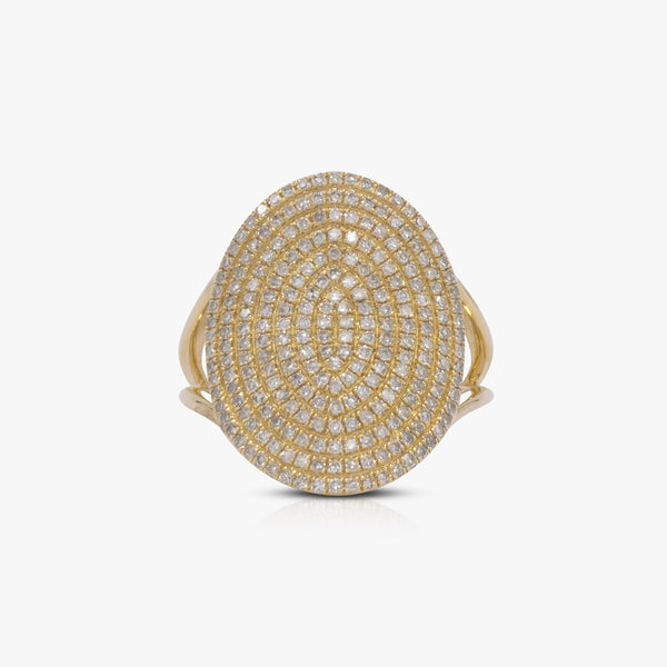 Oval Pave Ring - Pinky