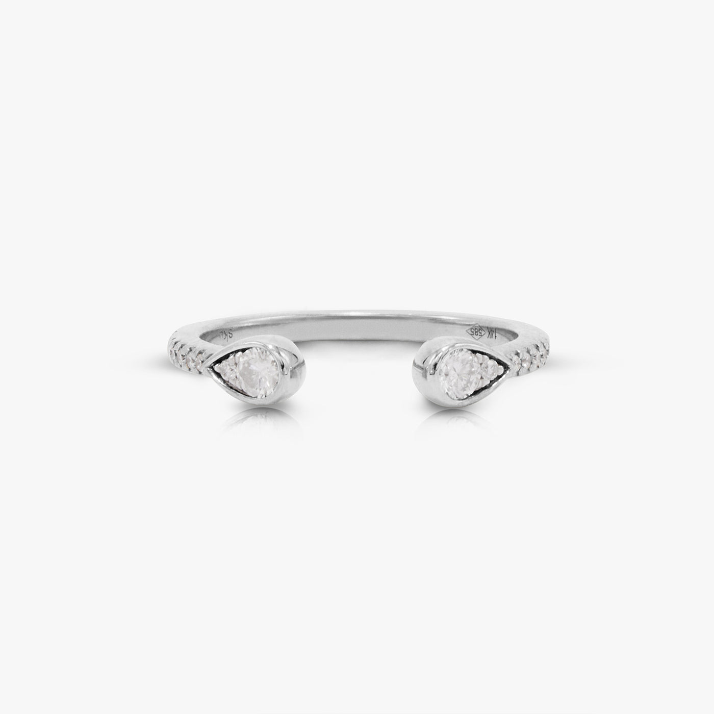 【Shapes Studio】14K Pearl Curved Openリング PearShapeOpenRing-
